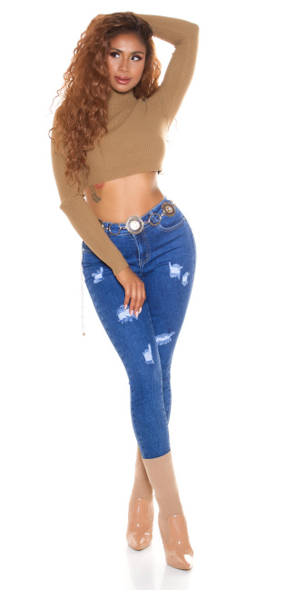 Push-up Jeans Used-Look Blue